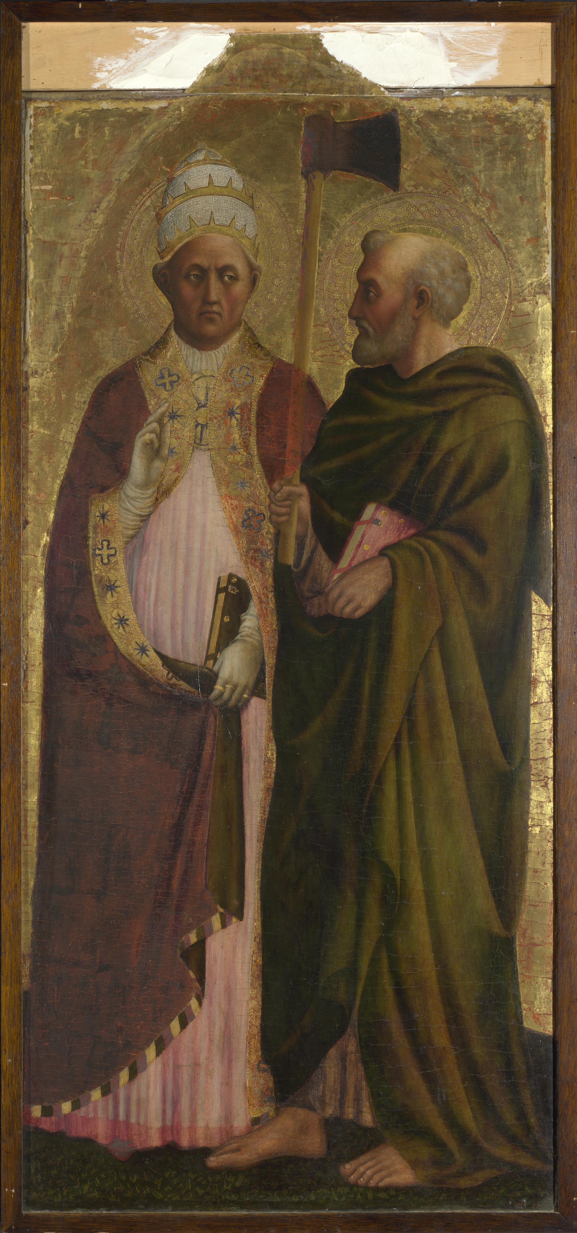 A Pope (Saint Gregory?) and Saint Matthias