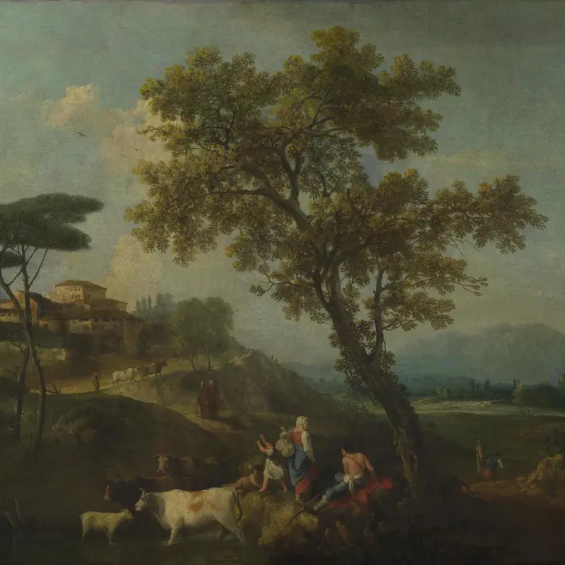 Landscape with Cattle and Figures
