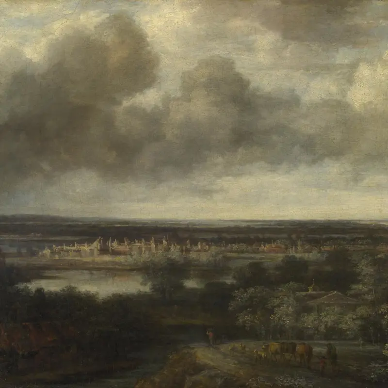 An Extensive Landscape with a Town