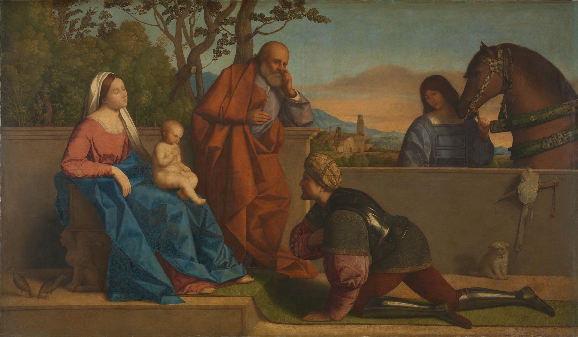 A Warrior adoring the Infant Christ and the Virgin