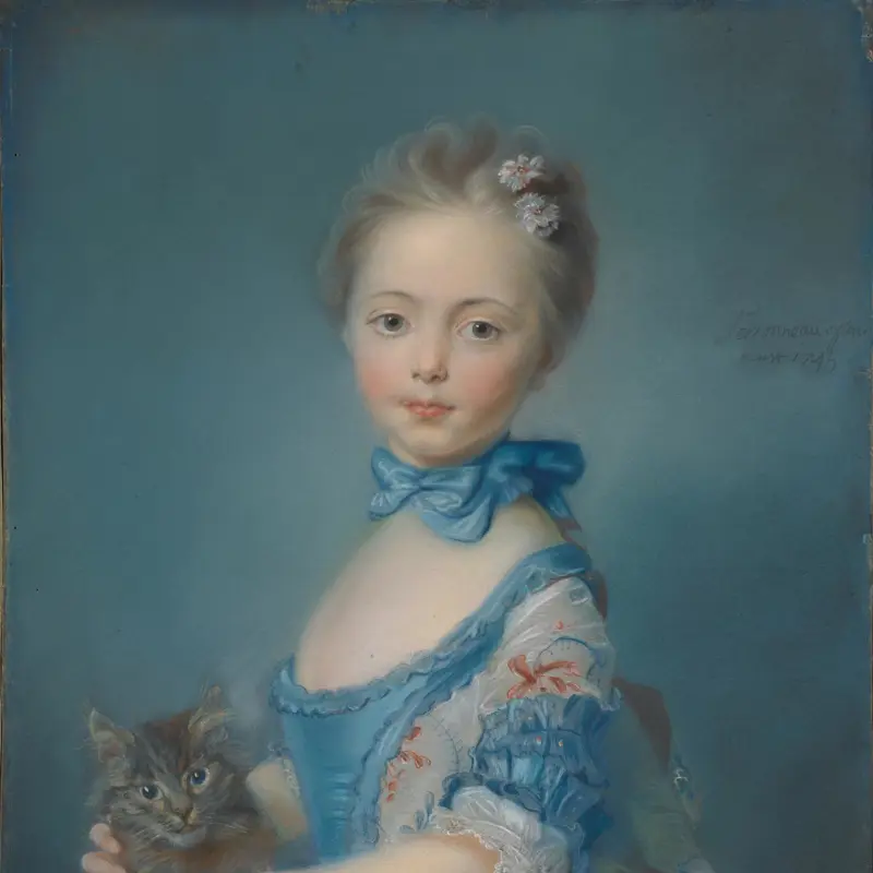 A Girl with a Kitten