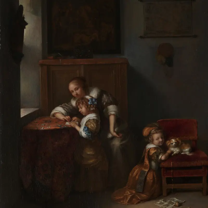 A Lady teaching a Child to Read