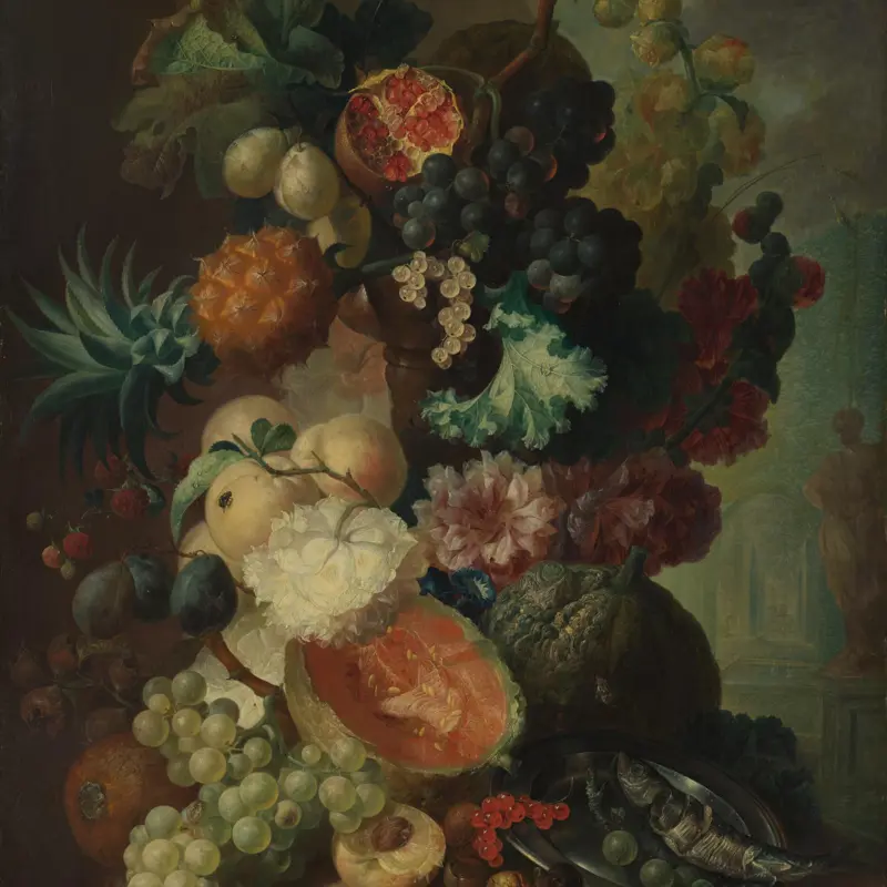 Fruit, Flowers and a Fish