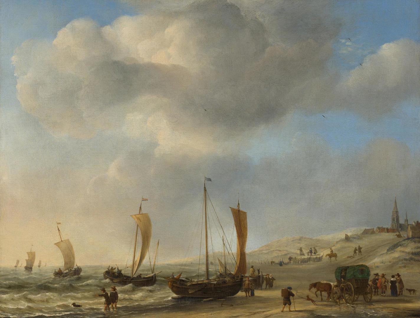 The Shore at Scheveningen by Willem van de Velde