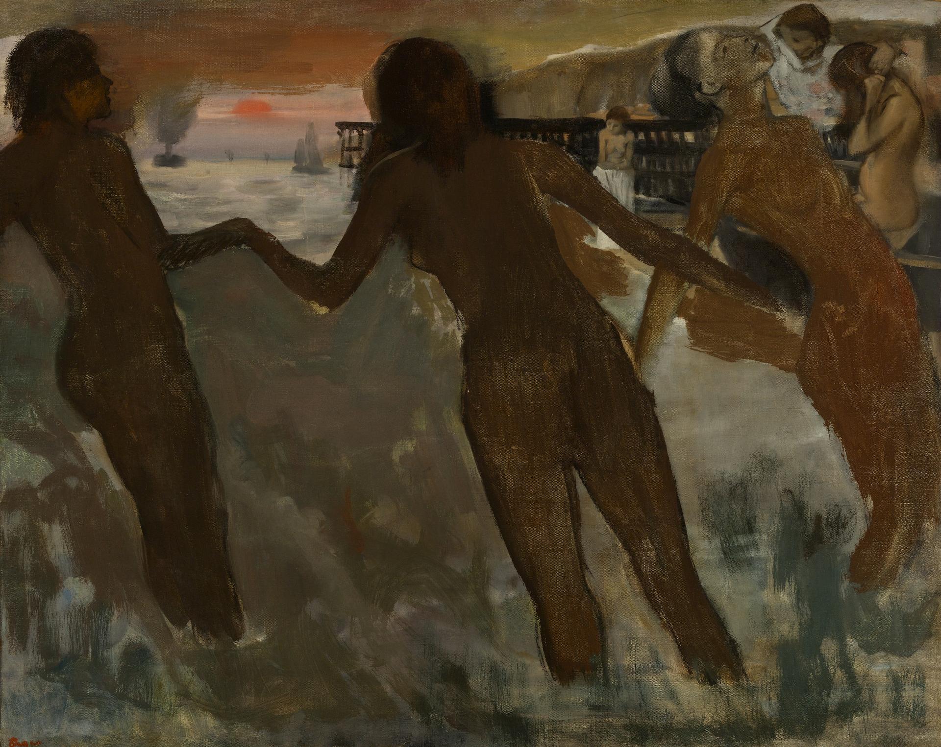 Peasant Girls bathing in the Sea at Dusk