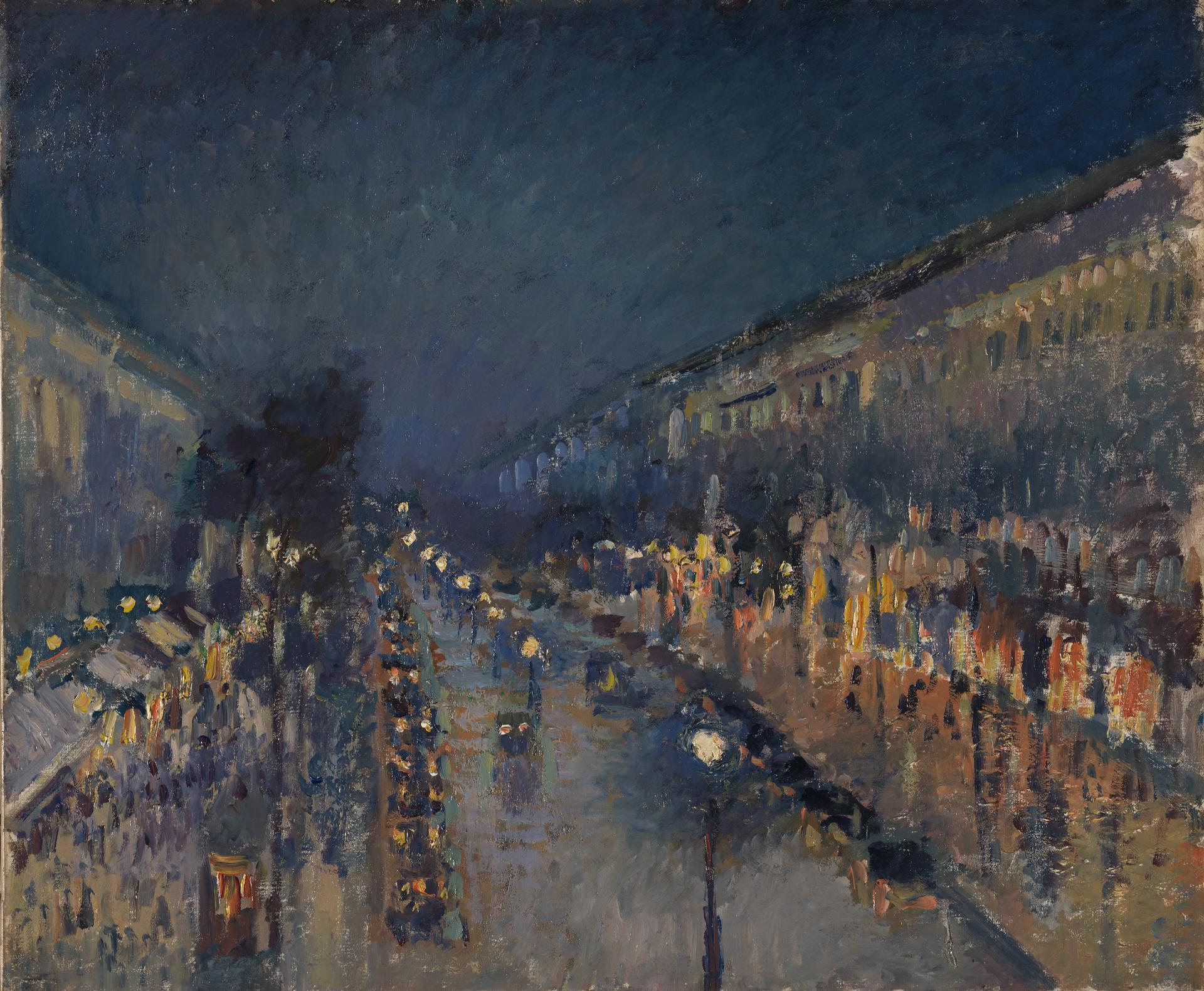 Camille Pissarro | The Boulevard Montmartre at Night