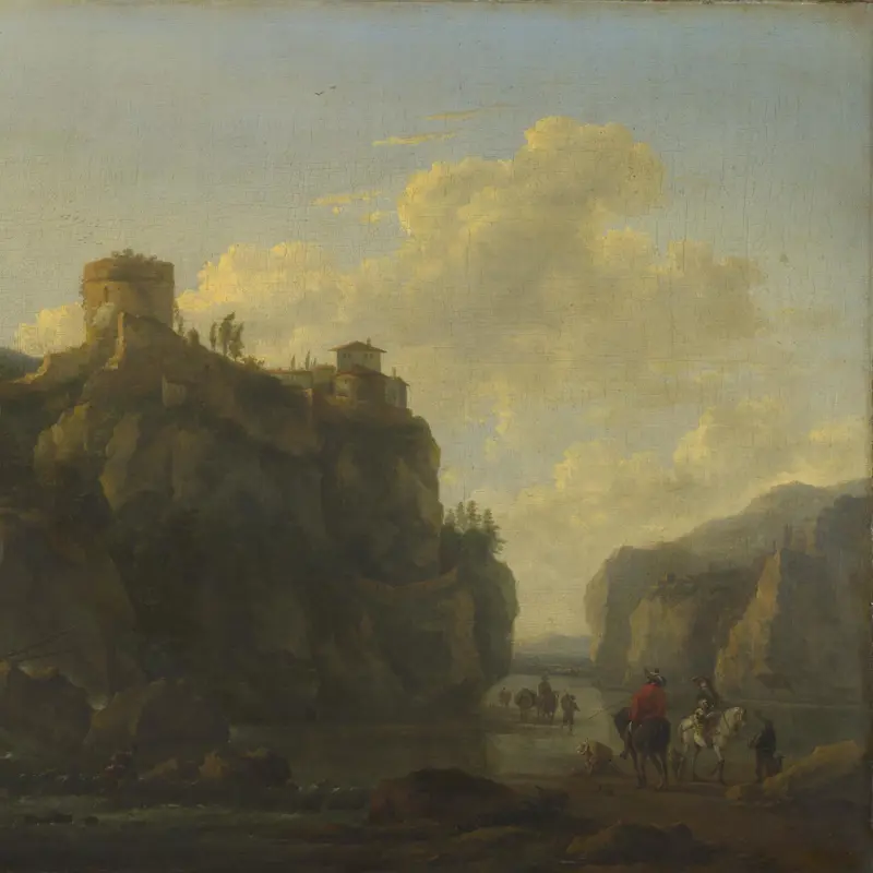 A River between Rocky Cliffs