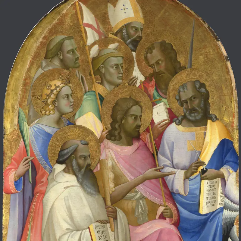 Adoring Saints: Left Main Tier Panel