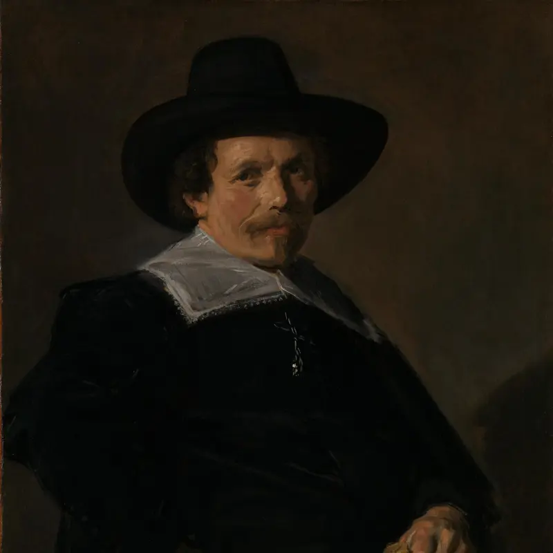 Portrait of a Man holding Gloves