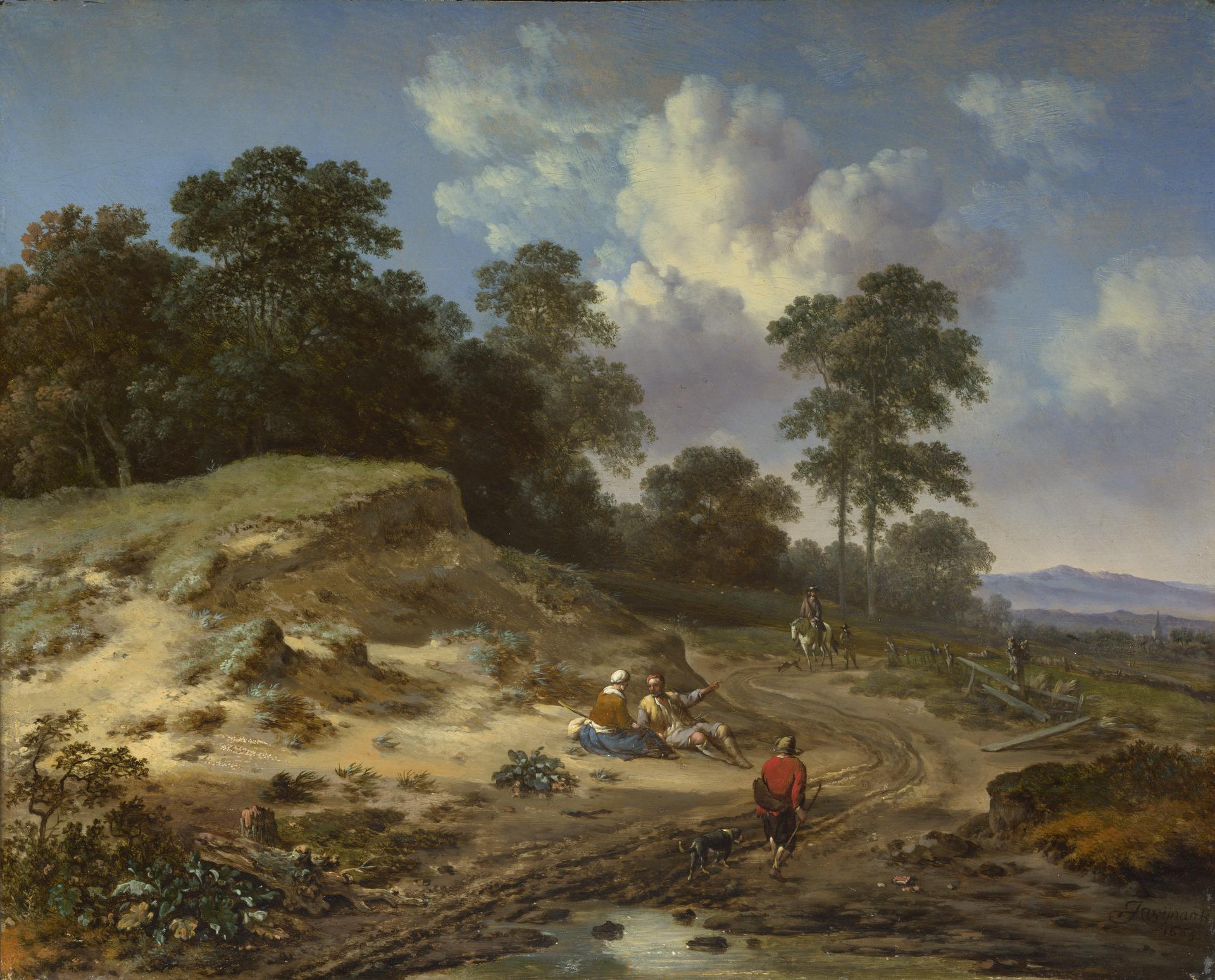 A Track by a Dune, with Peasants and a Horseman