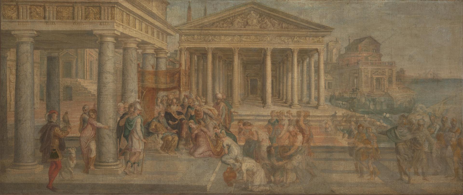 The Queen of Sheba before King Solomon