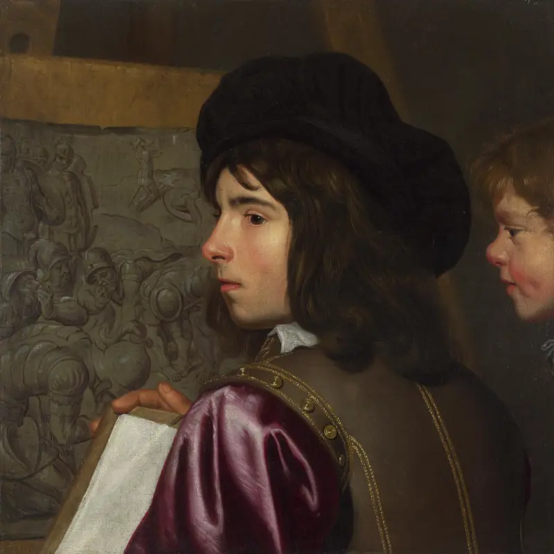 Two Boys before an Easel
