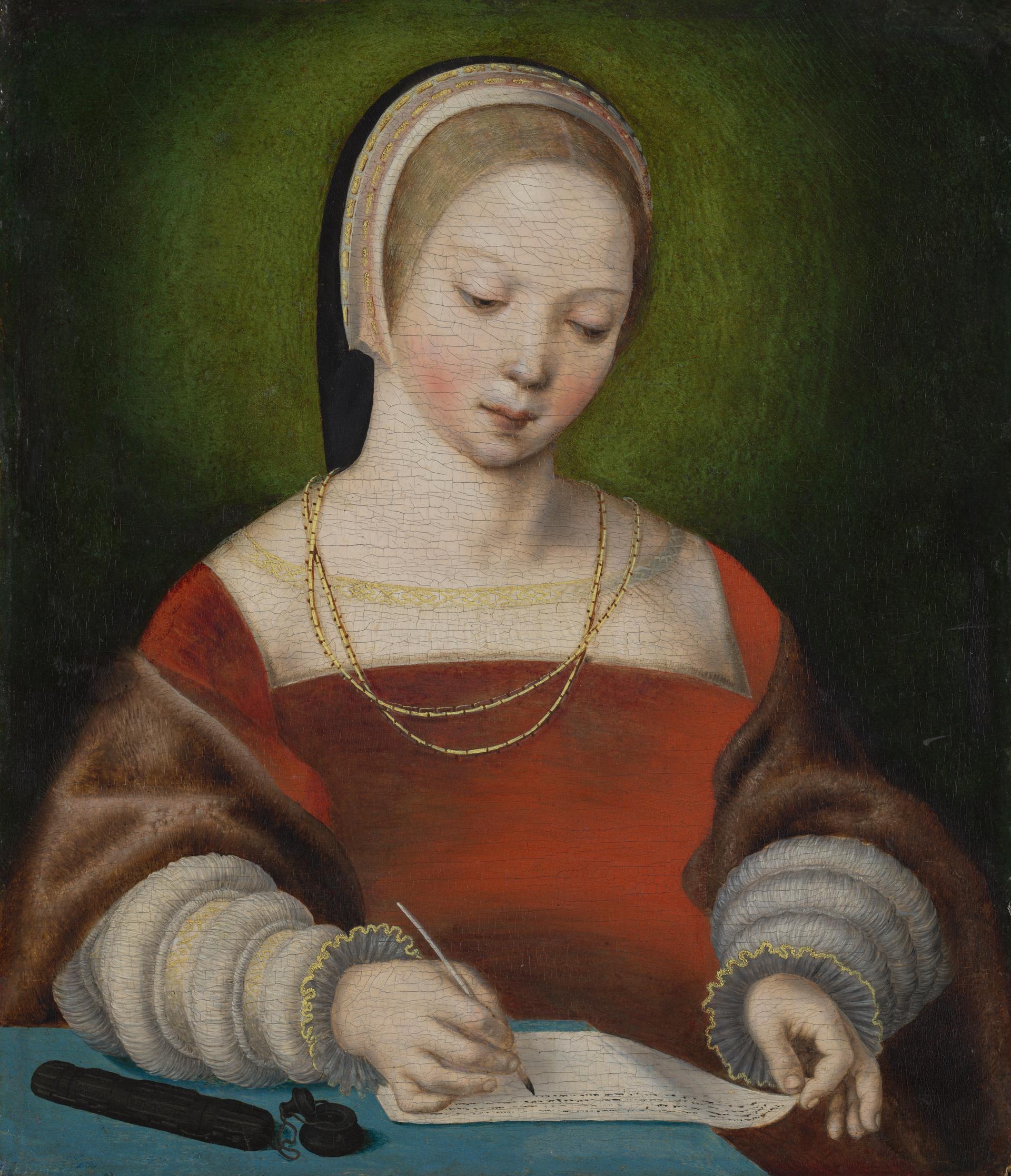 A Young Woman Writing