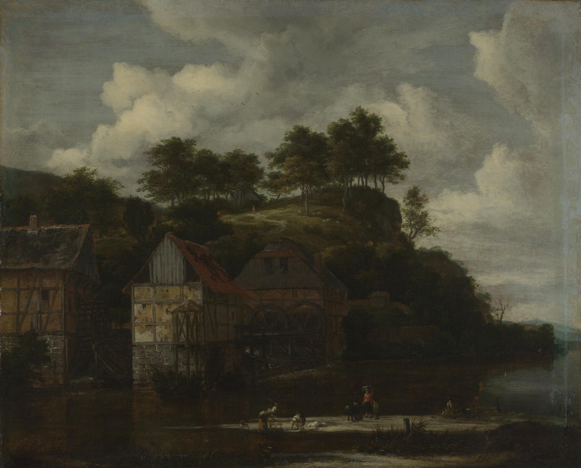 Three Watermills with Washerwomen