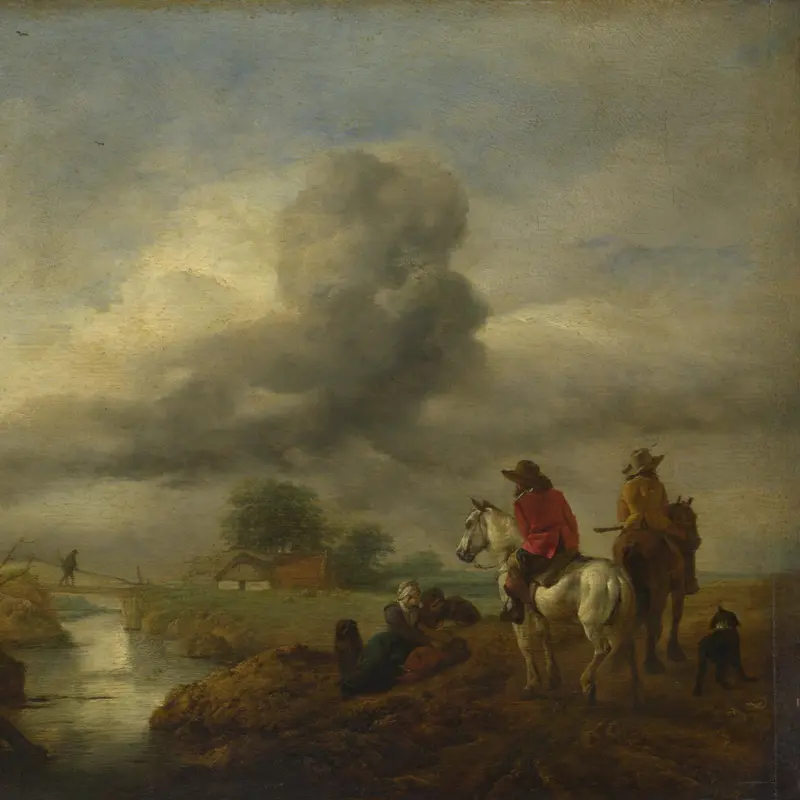 Two Vedettes on the Watch by a Stream