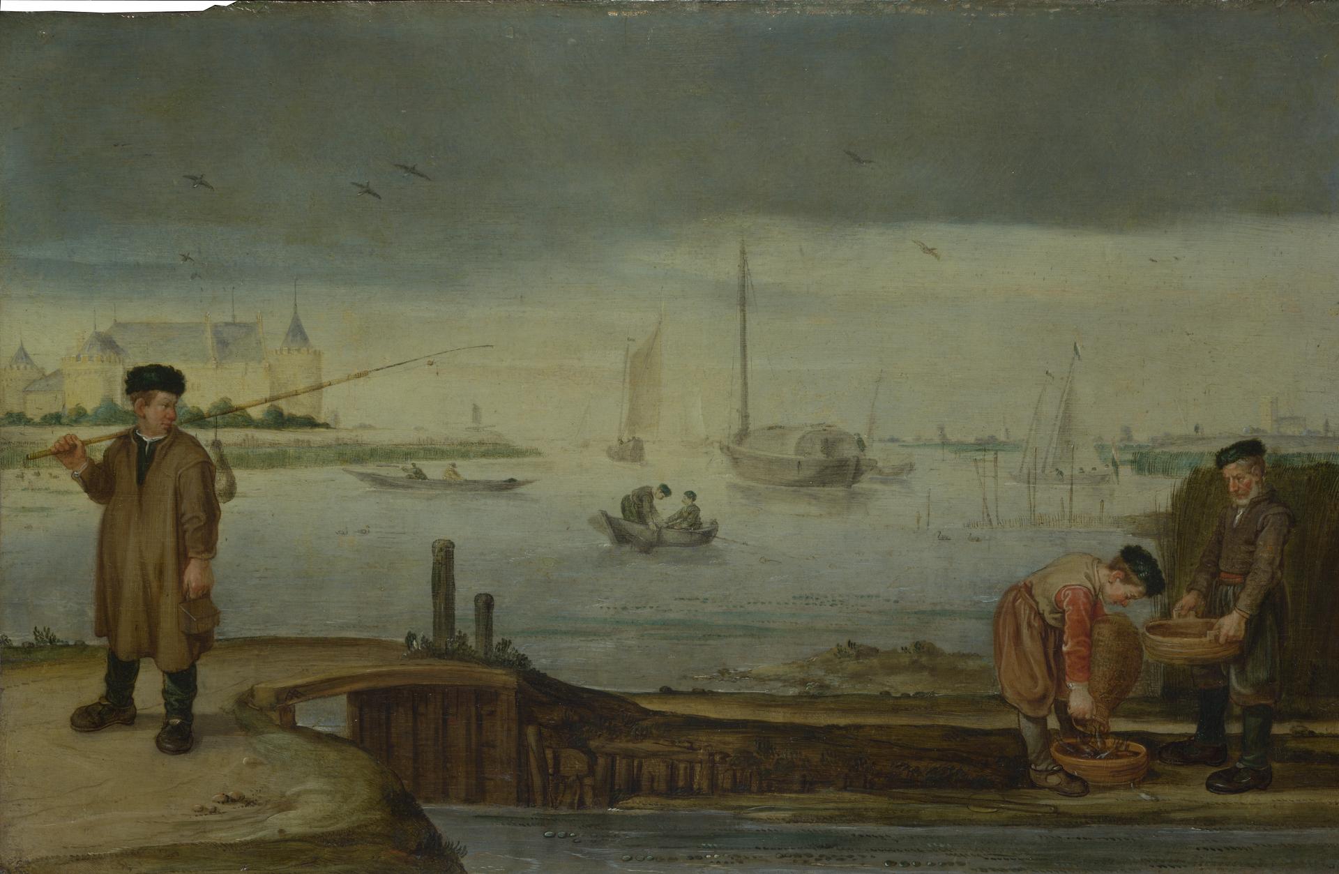 Fishermen near Muiden Castle