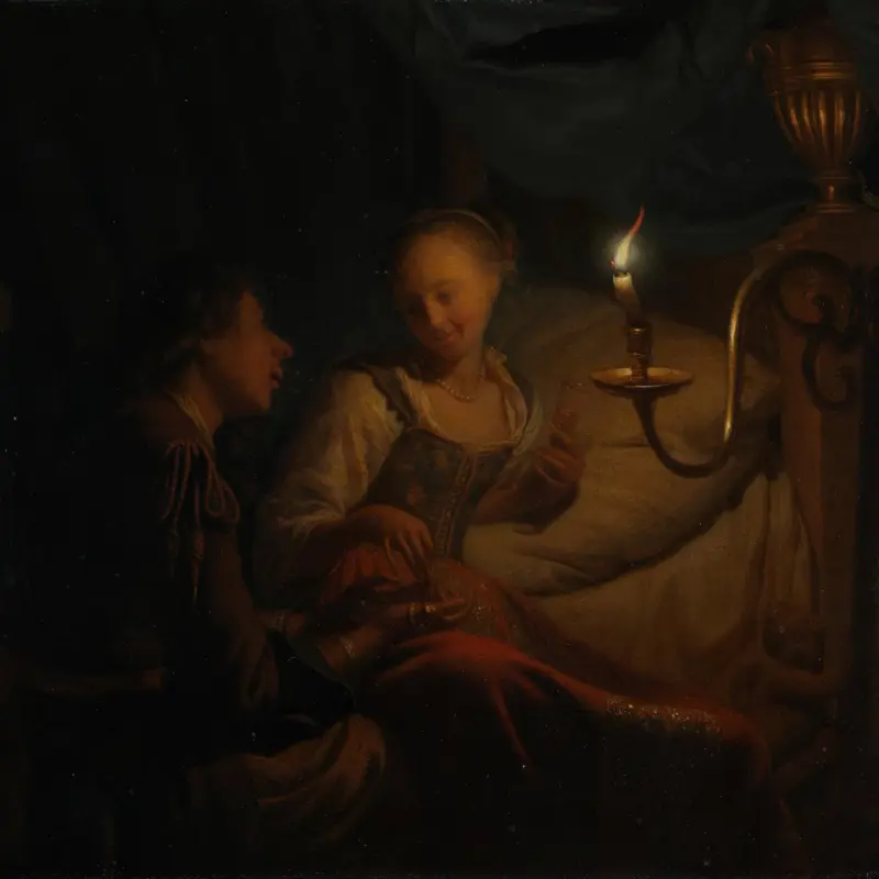 A Man Offering Gold and Coins to a Girl