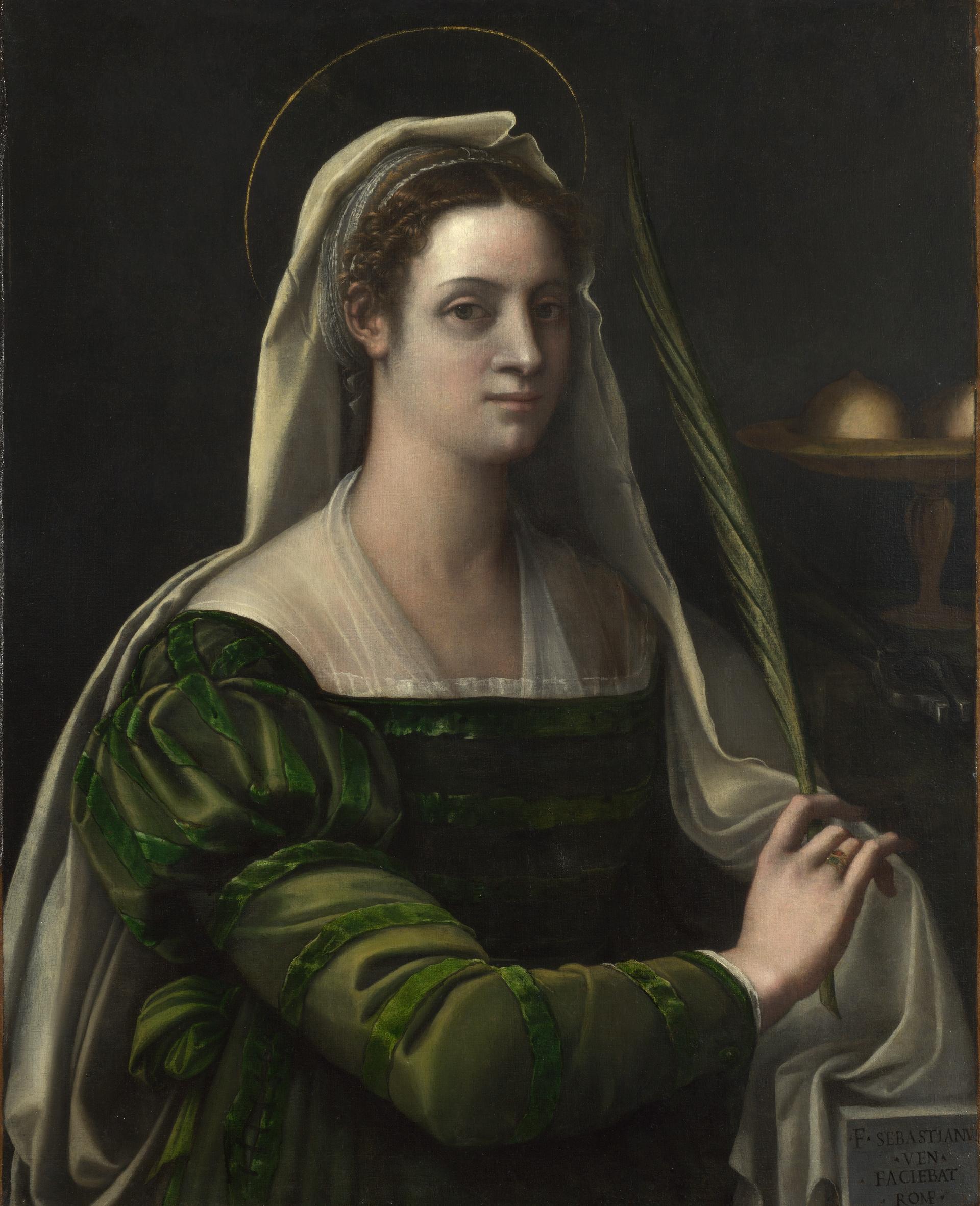 Portrait of a Lady with the Attributes of Saint Agatha
