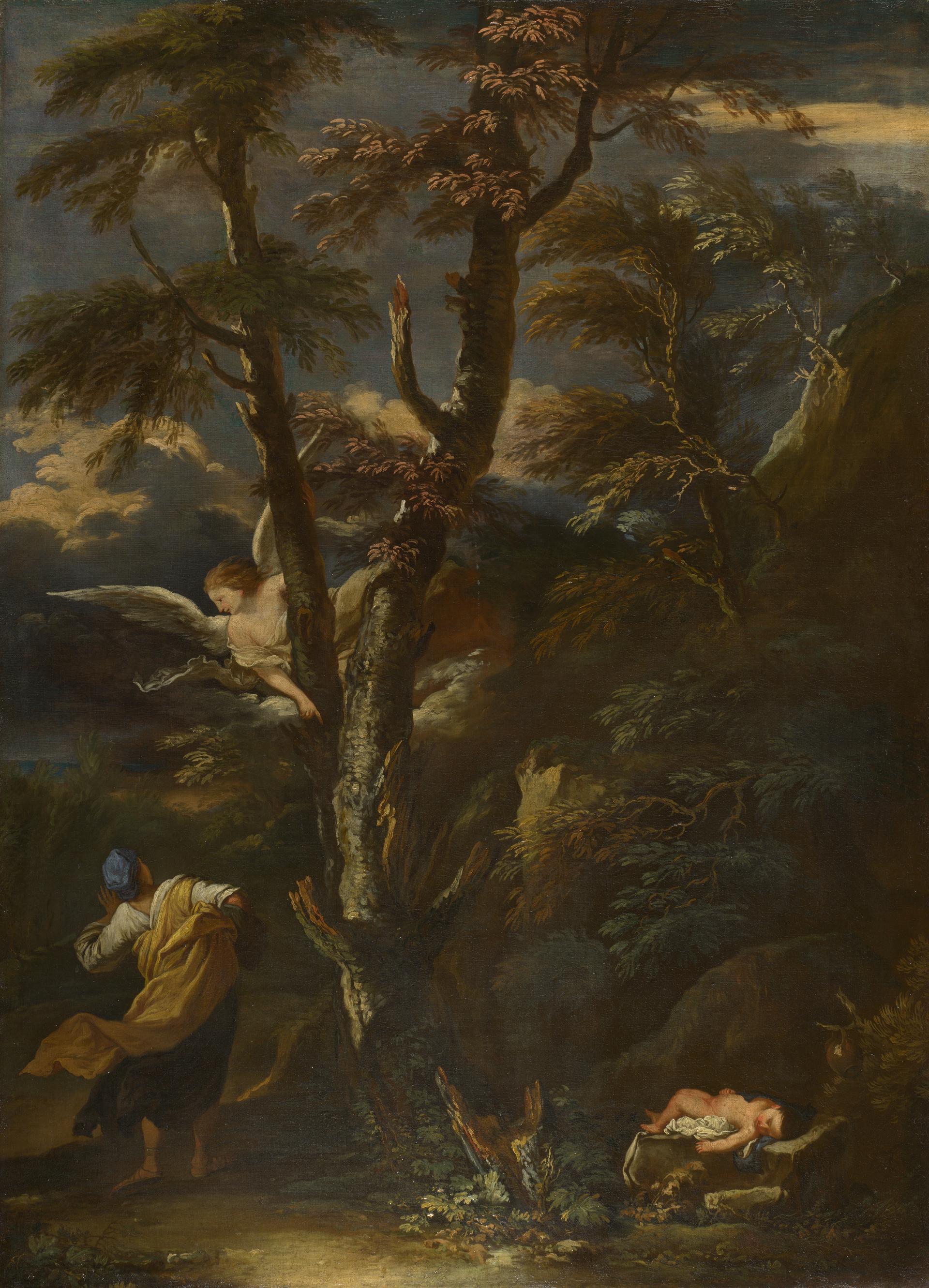 An Angel appears to Hagar and Ishmael in the Desert