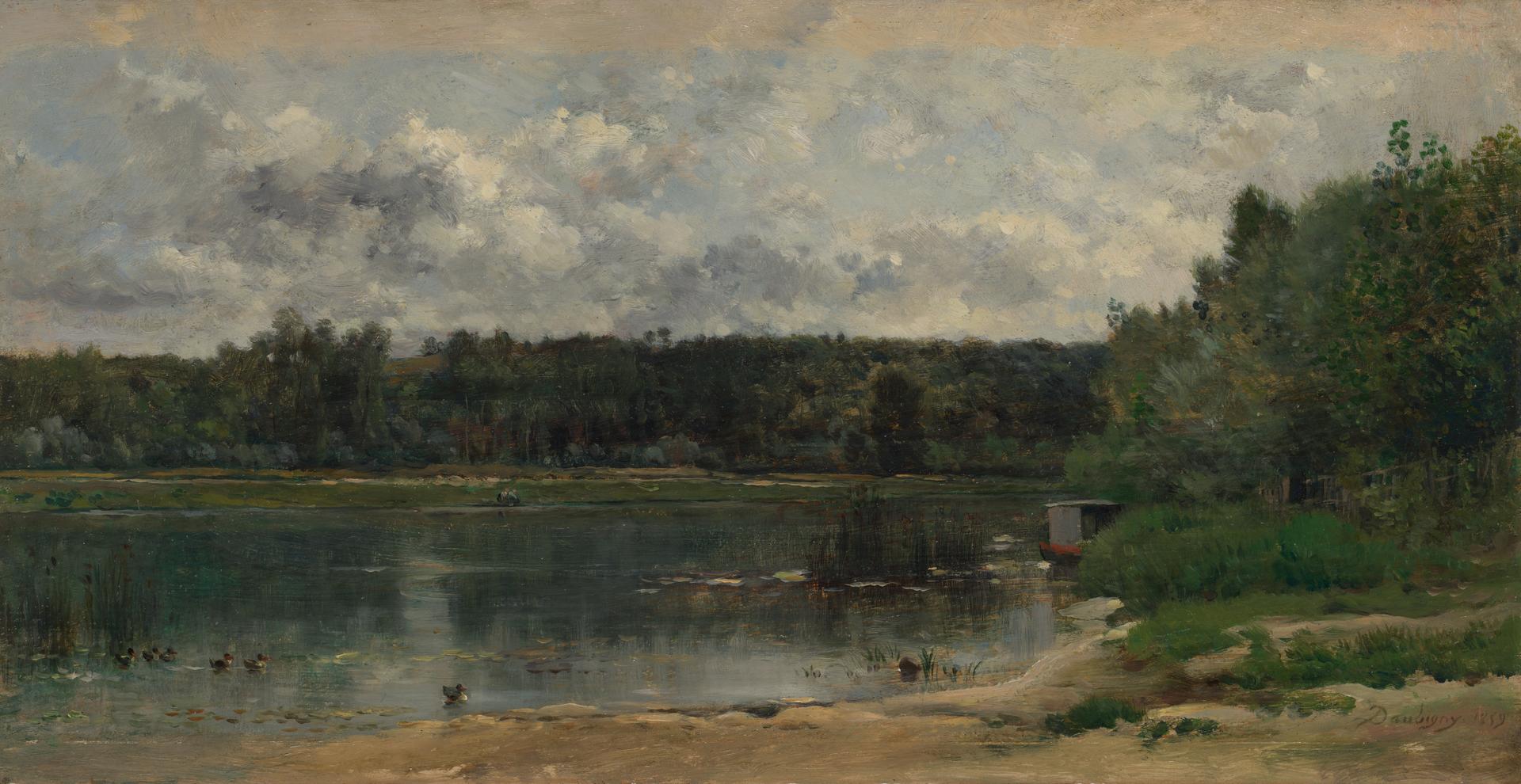 River Scene with Ducks