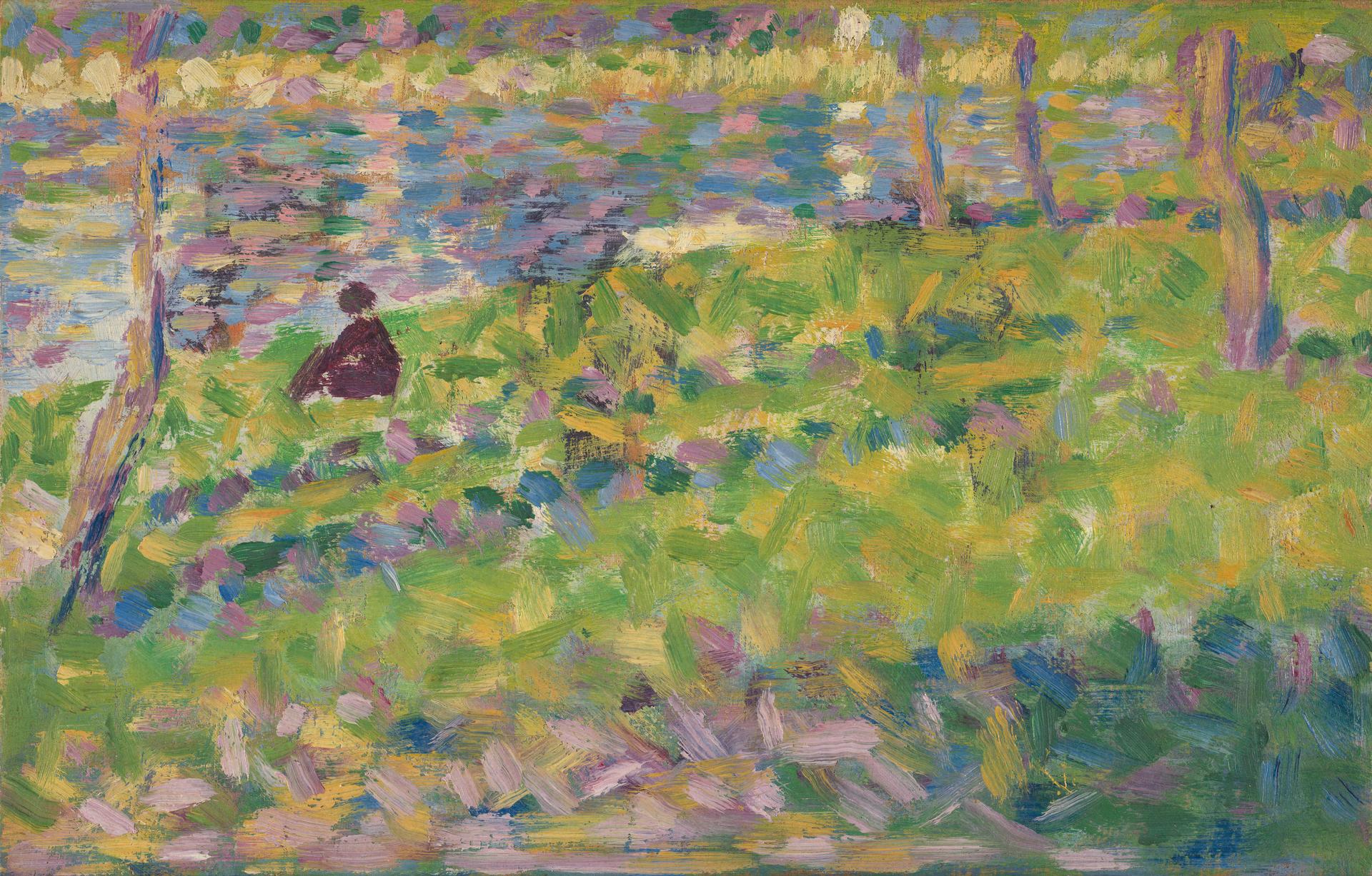 Landscape, Seated Man, Study for La Grande Jatte
