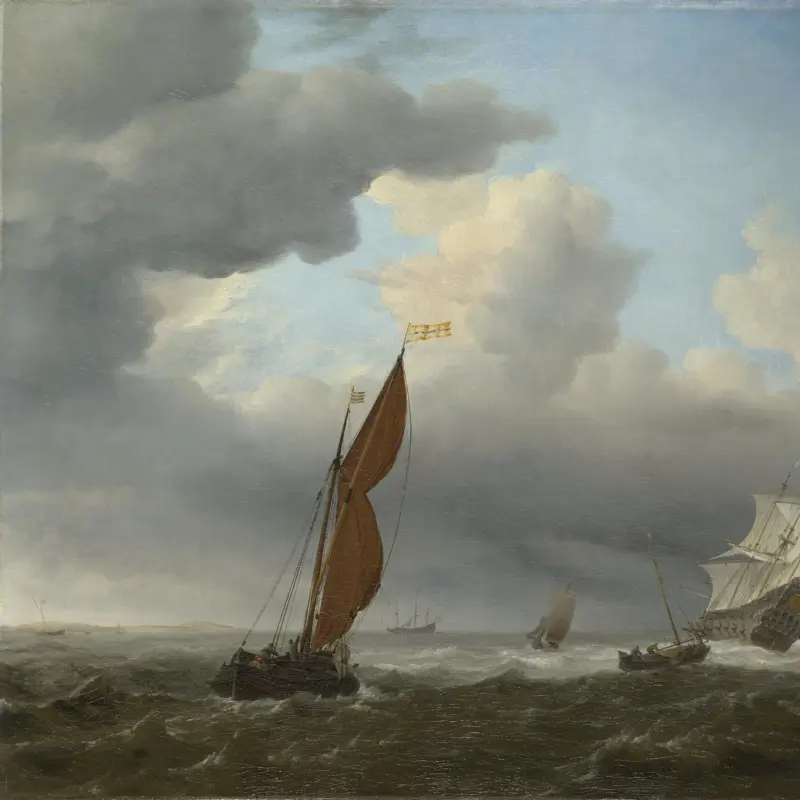 A Dutch Ship and Other Small Vessels in a Strong Breeze