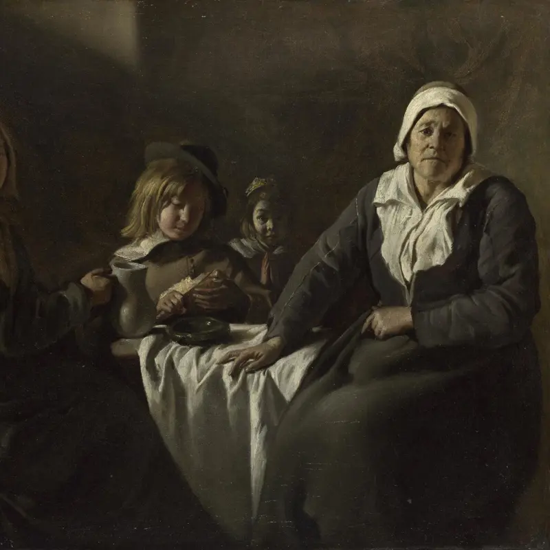 Four Figures at a Table