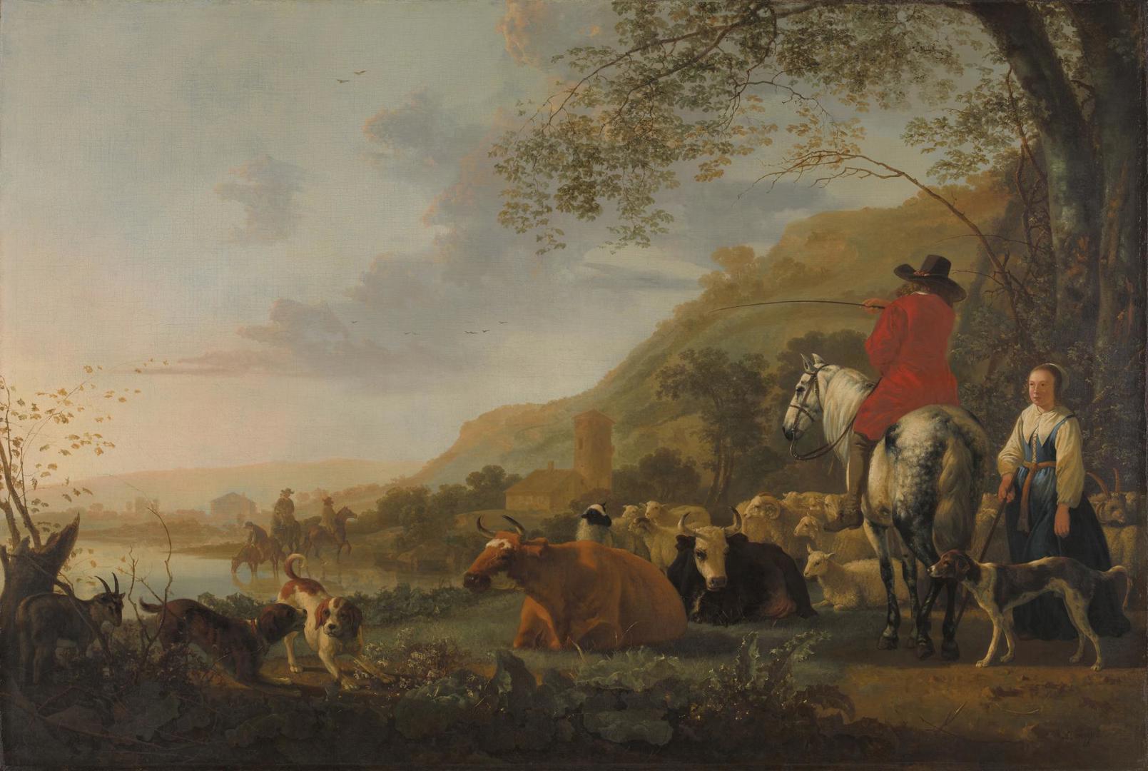 A Hilly Landscape with Figures by Aelbert Cuyp