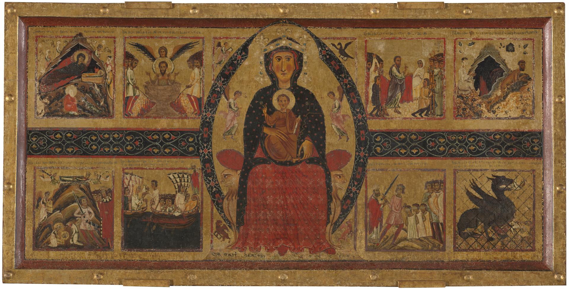 The Virgin and Child Enthroned, with Narrative Scenes