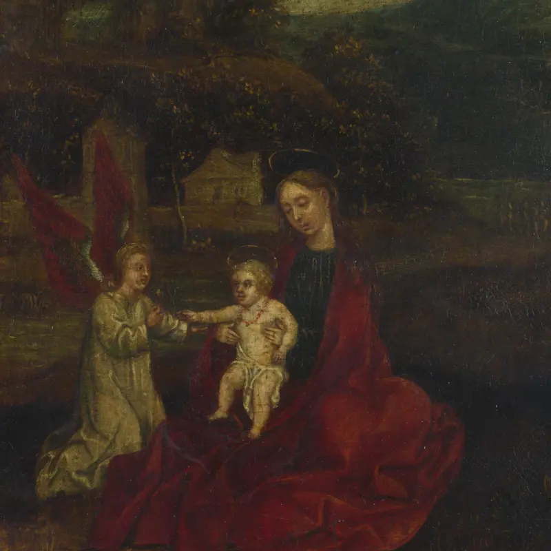 The Virgin and Child with an Angel in a Landscape