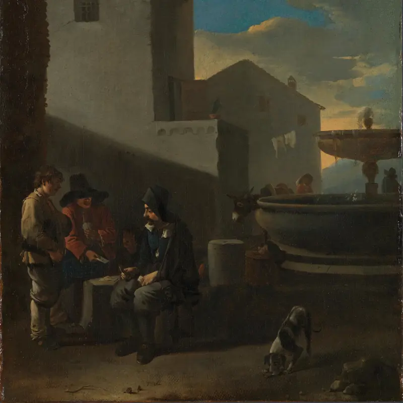 Roman Street Scene with Card Players