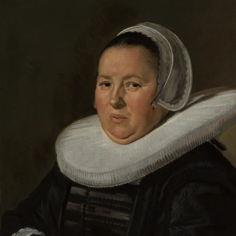 Portrait of a Middle-Aged Woman with Hands Folded