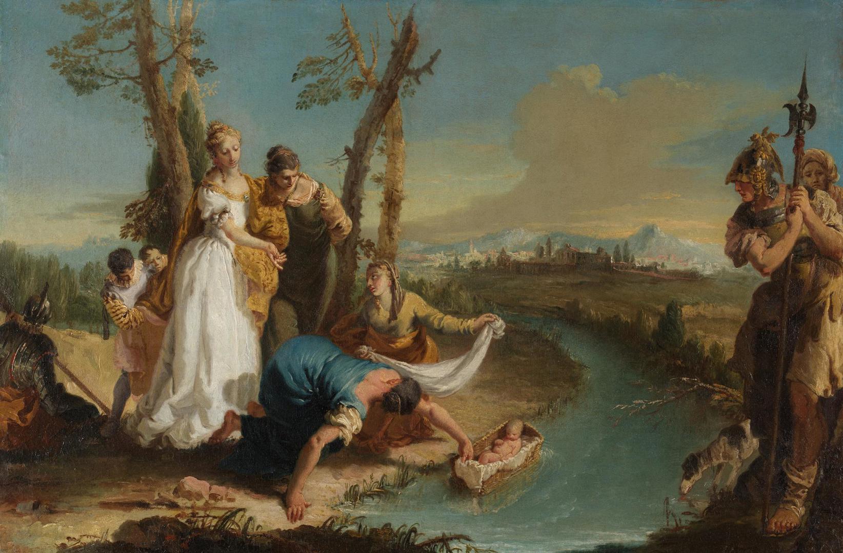 The Finding of Moses by Probably by Francesco Zugno