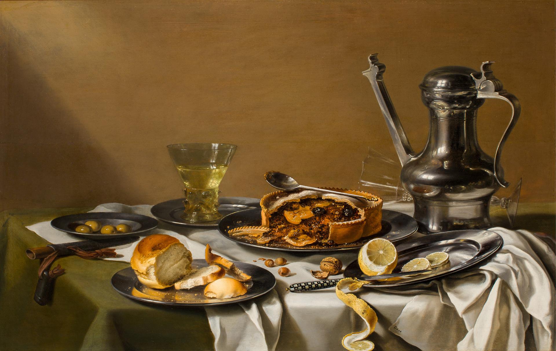Still Life with Pie, Pewter Jug and Berkemeyer