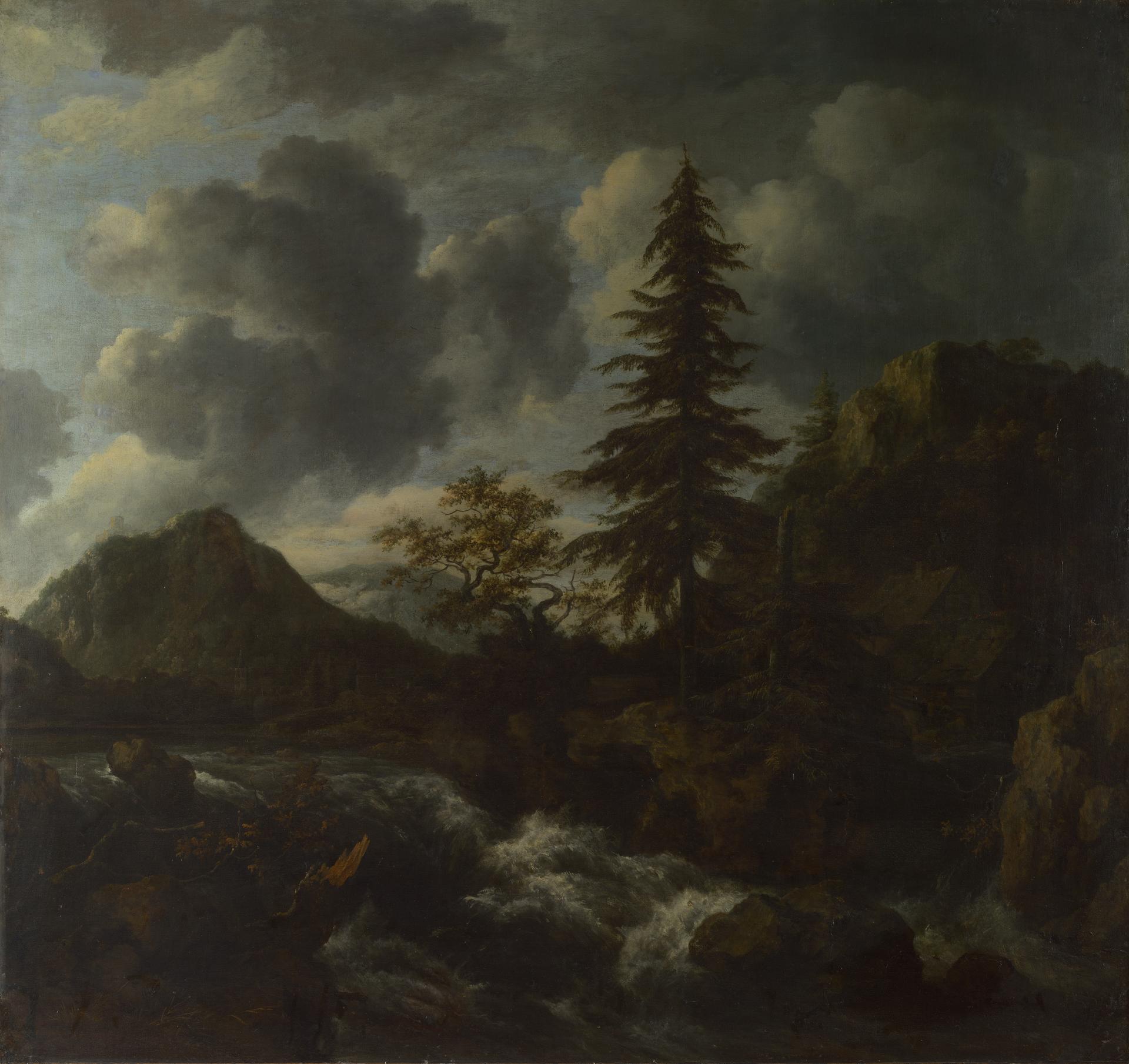 Jacob van Ruisdael | A Torrent in a Mountainous Landscape