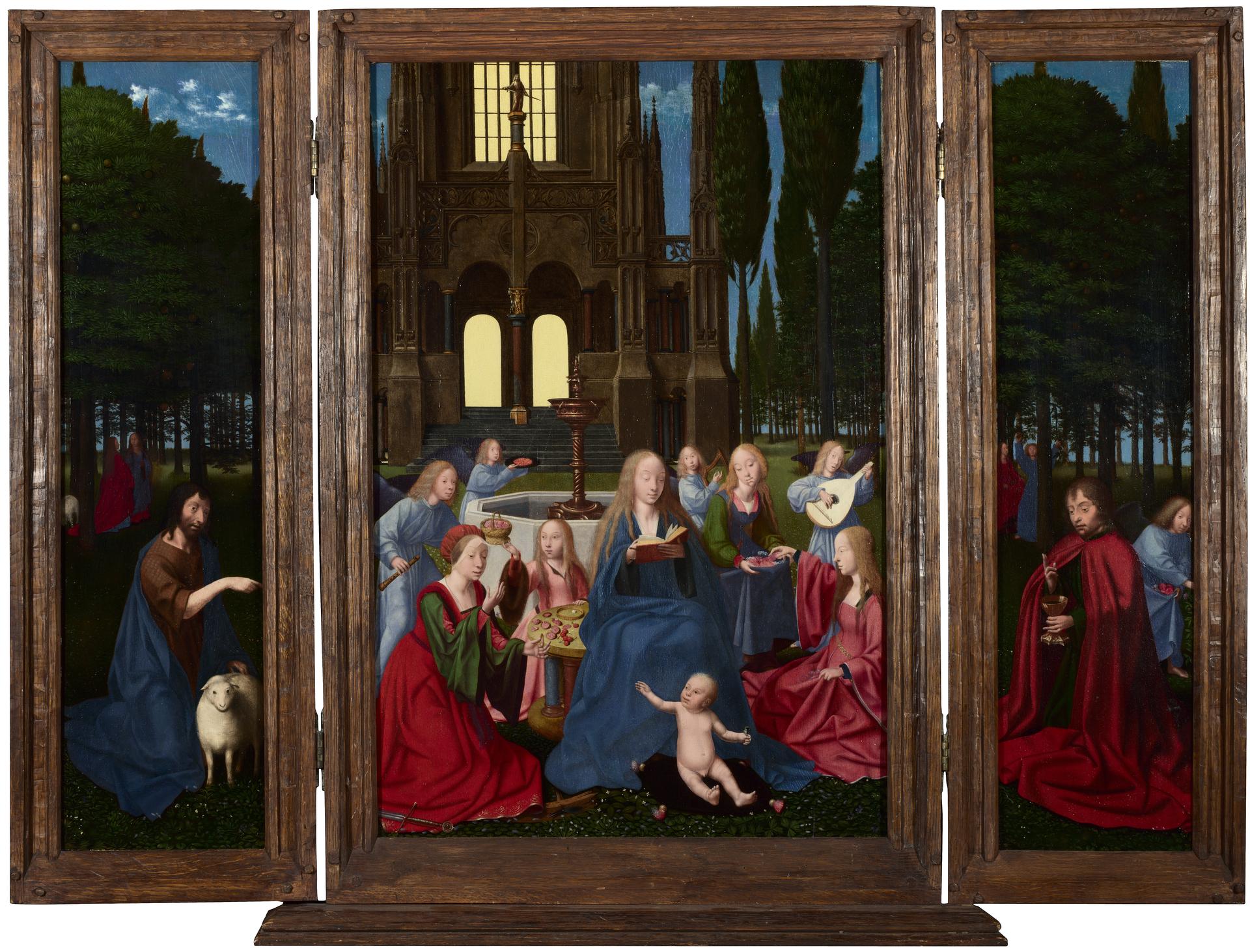 The Virgin and Child with Saints and Angels in a Garden