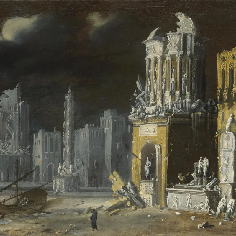 Fantastic Ruins with Saint Augustine and the Child