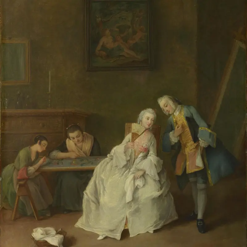 A Lady receiving a Cavalier