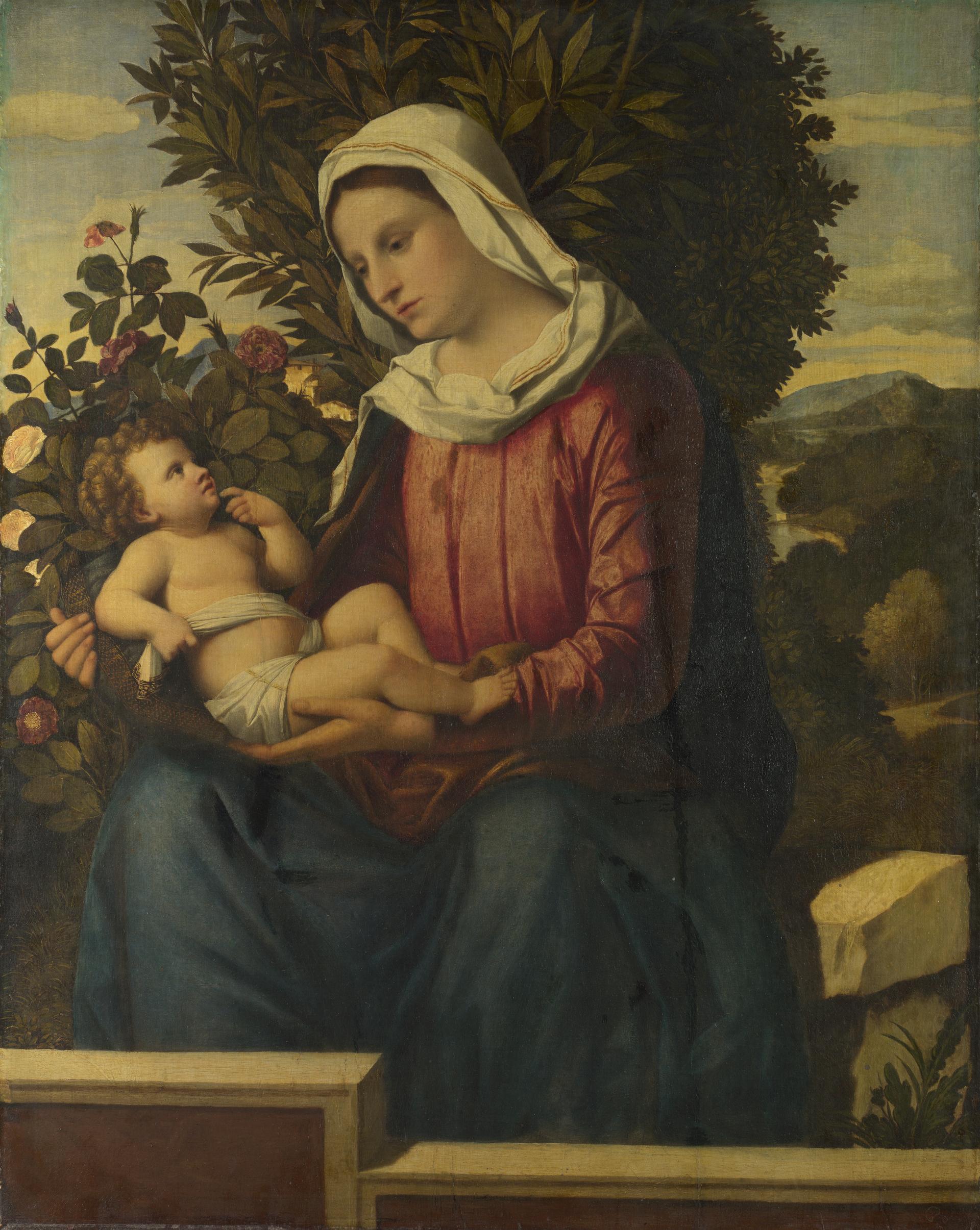 The Virgin and Child with Roses and Laurels