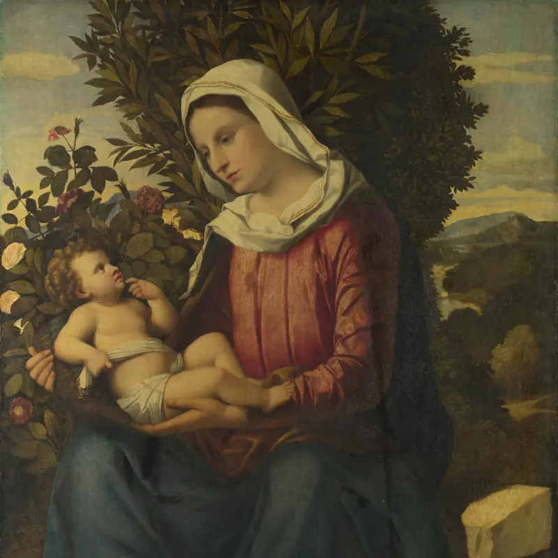 The Virgin and Child with Roses and Laurels