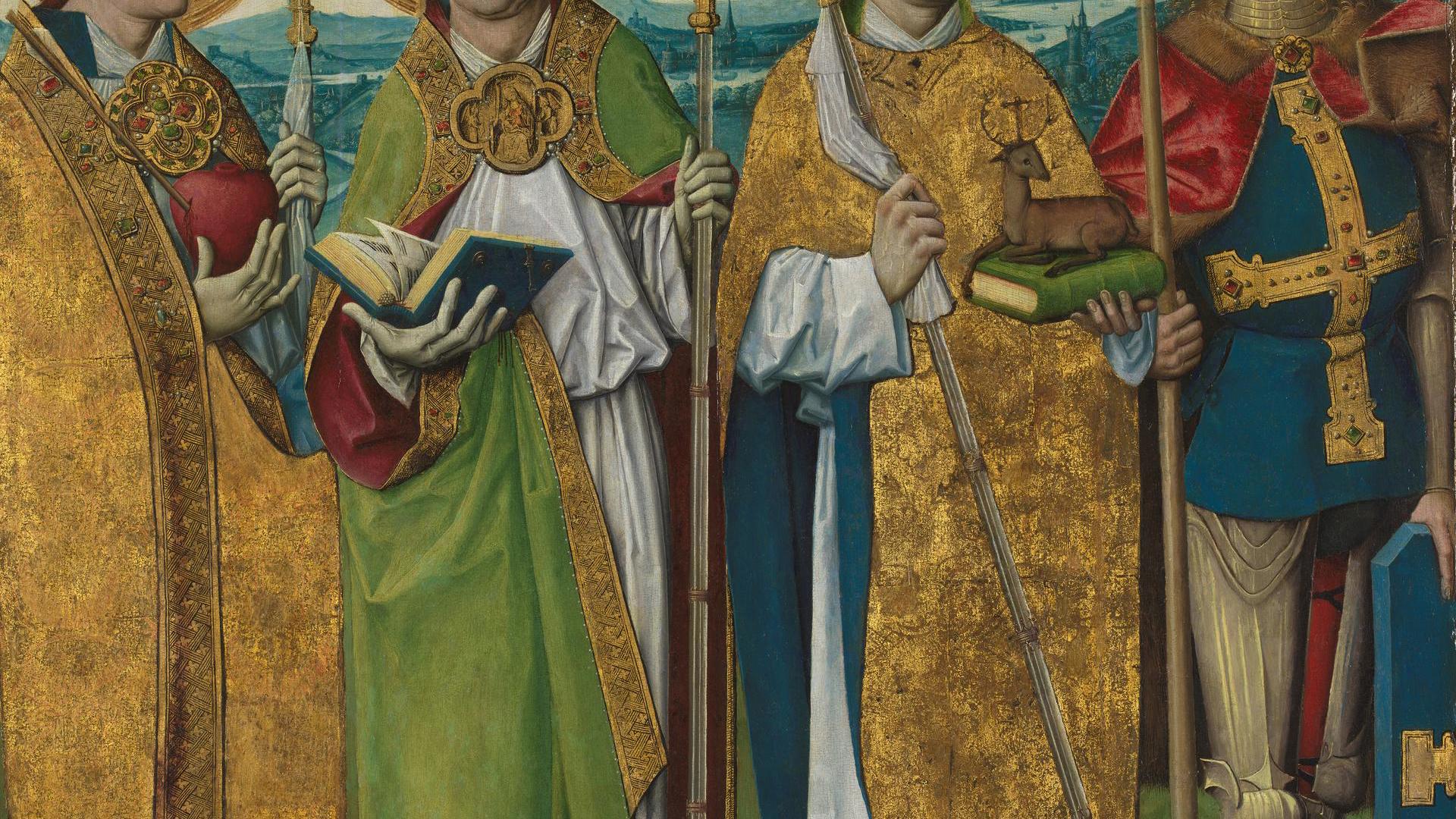 Saints Augustine, Hubert, Ludger (?) and Gereon (?) by Workshop of the Master of the Life of the Virgin