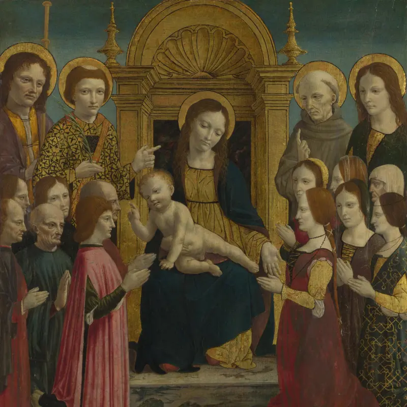 The Virgin and Child with Four Saints and Twelve Devotees