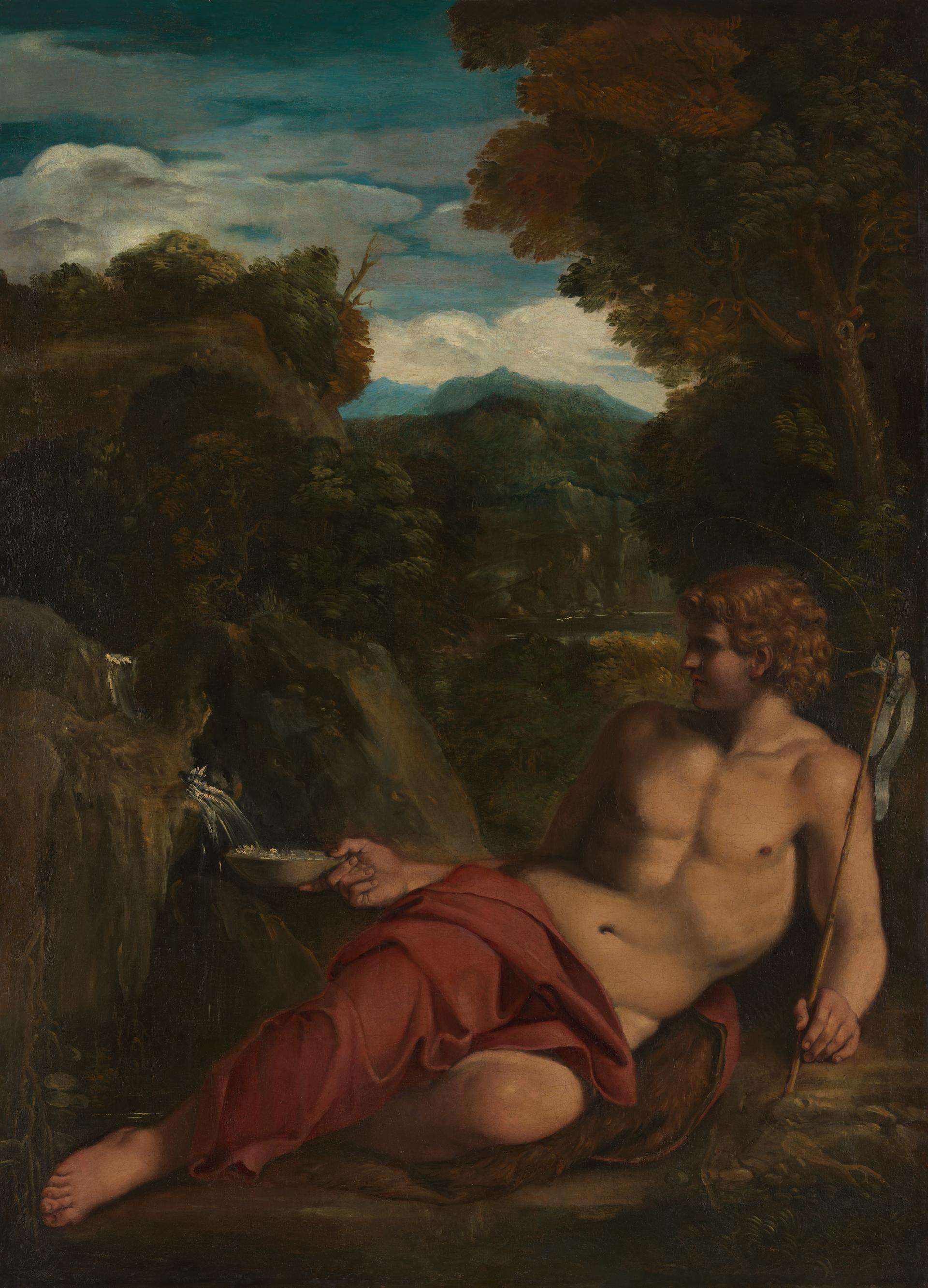 Saint John the Baptist seated in the Wilderness