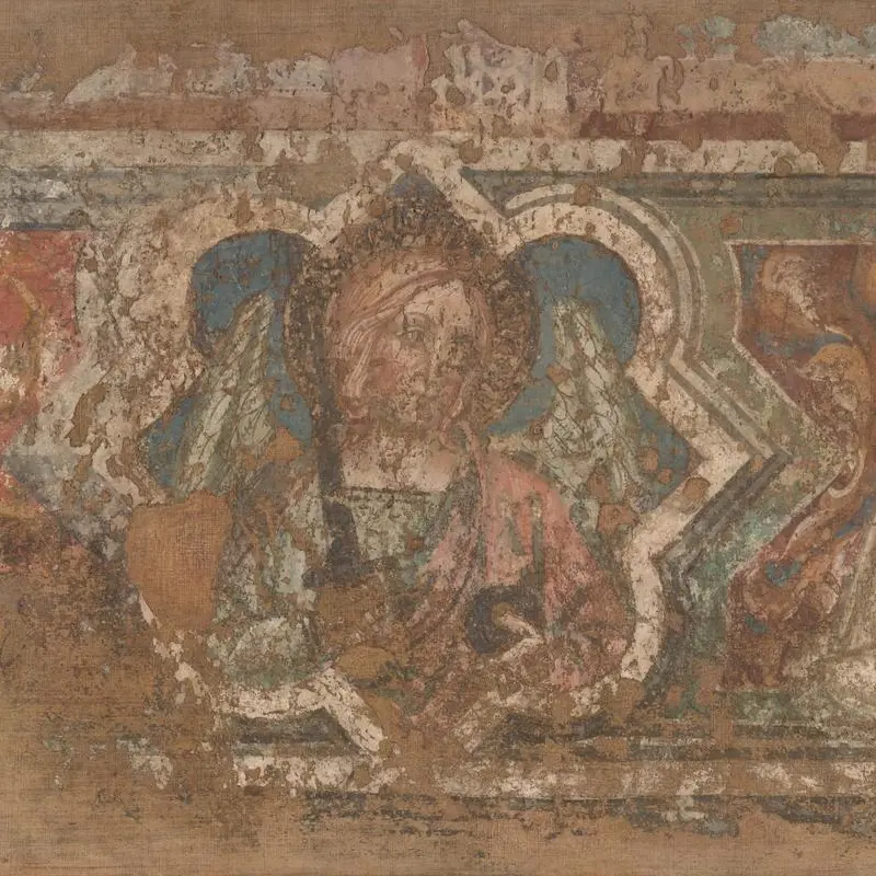 Decorative Border with a Kneeling Flagellant and Saints