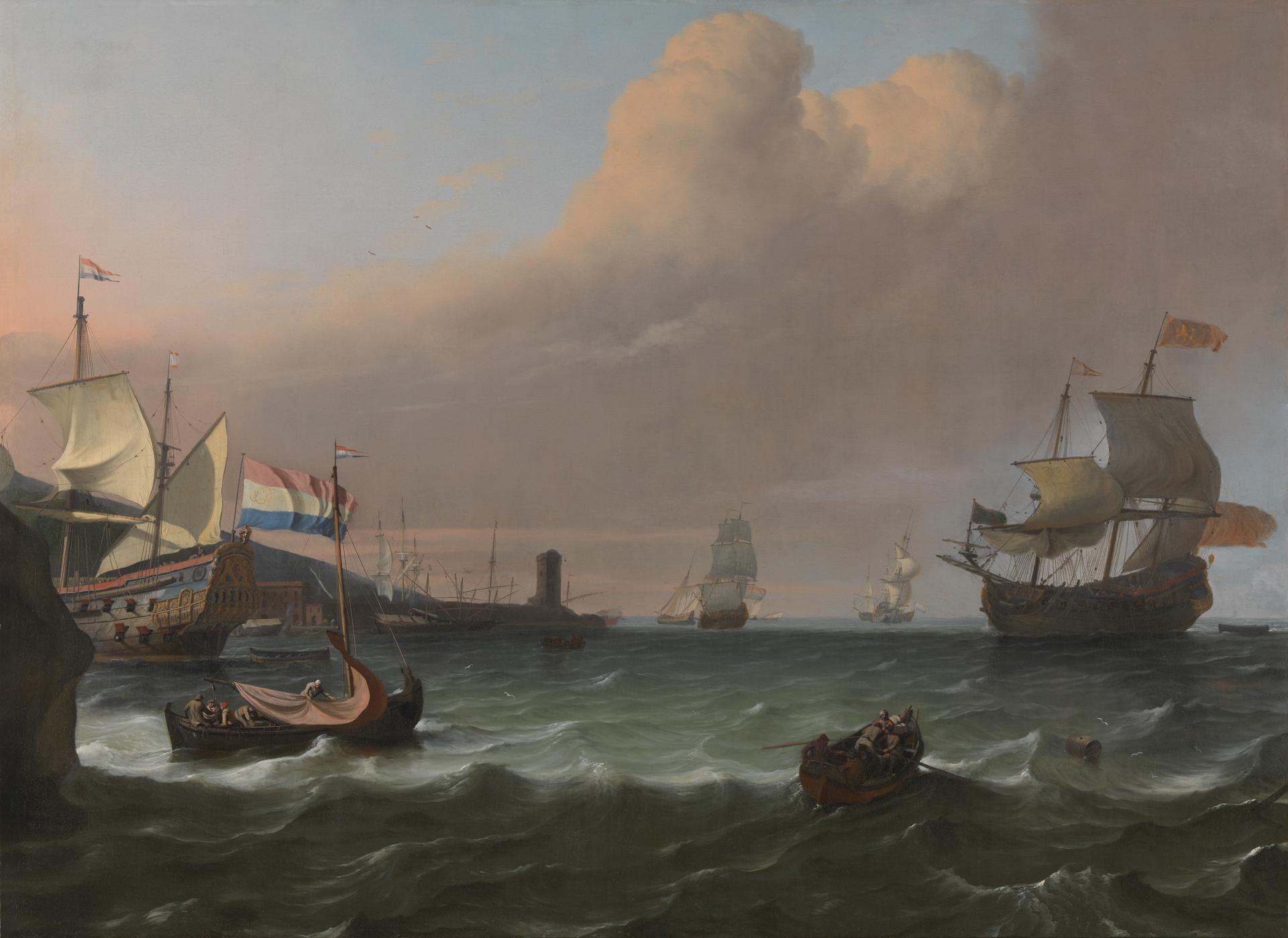 Dutch Men-of-war entering a Mediterranean Port