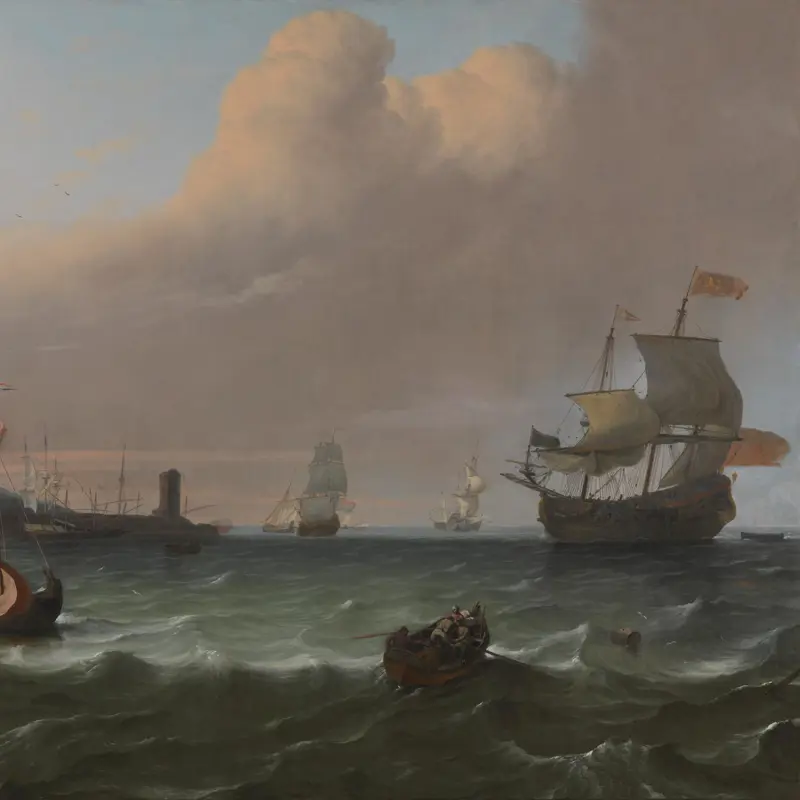 Dutch Men-of-war entering a Mediterranean Port
