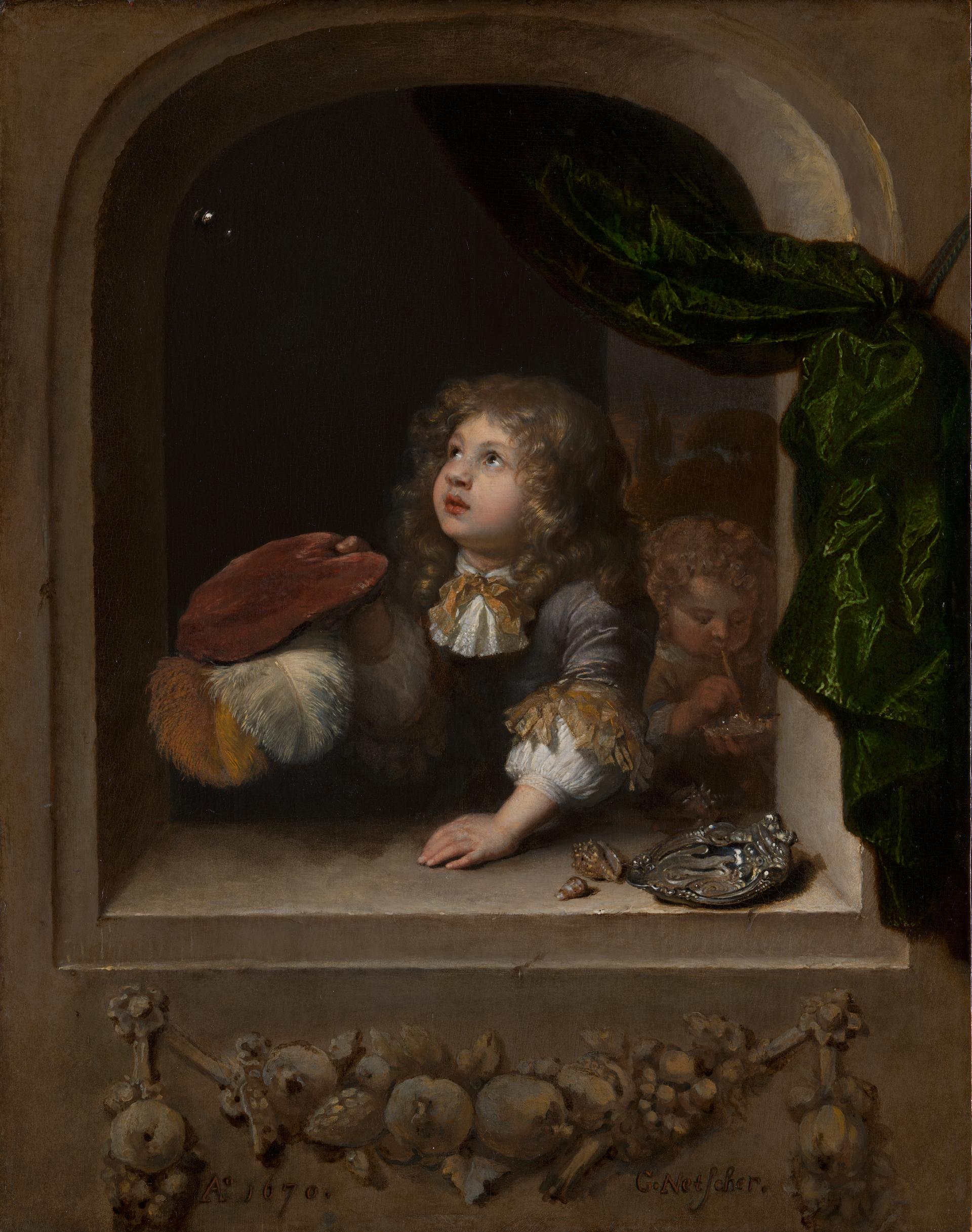 Two Boys blowing Bubbles