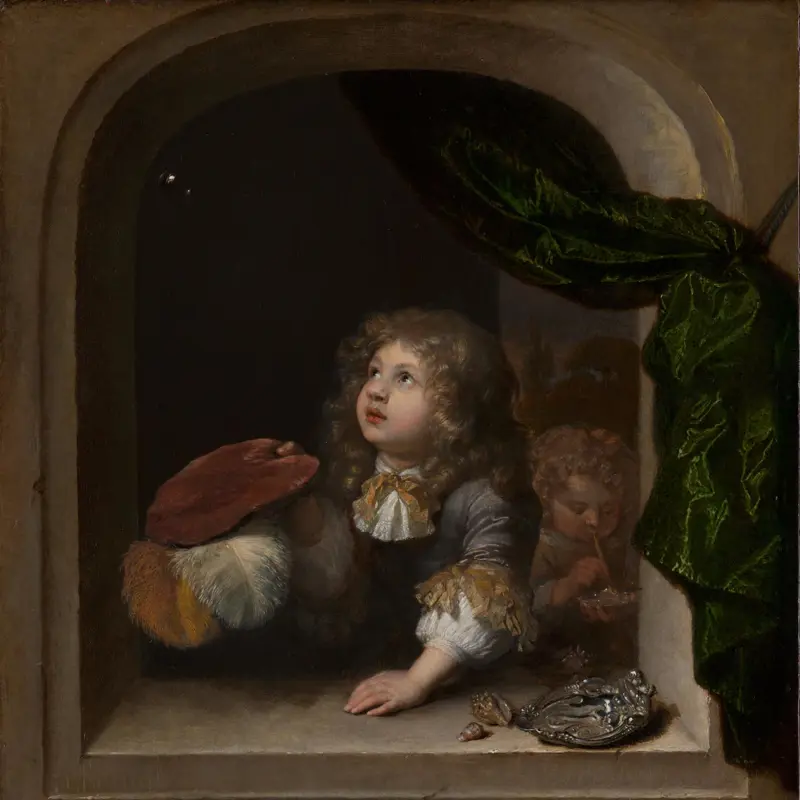 Two Boys blowing Bubbles