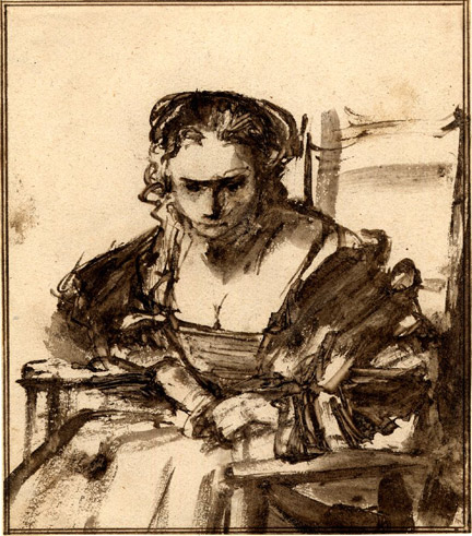Rembrandt, ‘A Seated Woman, (believed to be Hendrickje)’ British Museum, London © The Trustees of the British Museum