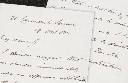 Detail from Philip Hardwick’s letter urging the Gallery to apply for the two Turner pictures, dated 18 October 1852